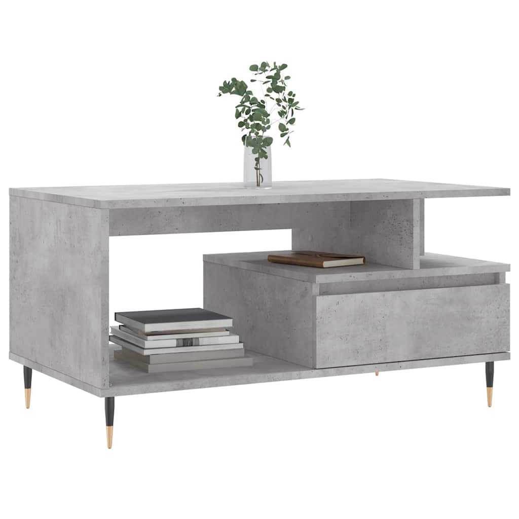 vidaXL Coffee Table Concrete Grey 90x49x45 cm Engineered Wood 3