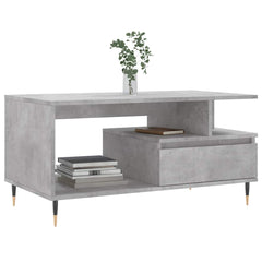 vidaXL Coffee Table Concrete Grey 90x49x45 cm Engineered Wood 3