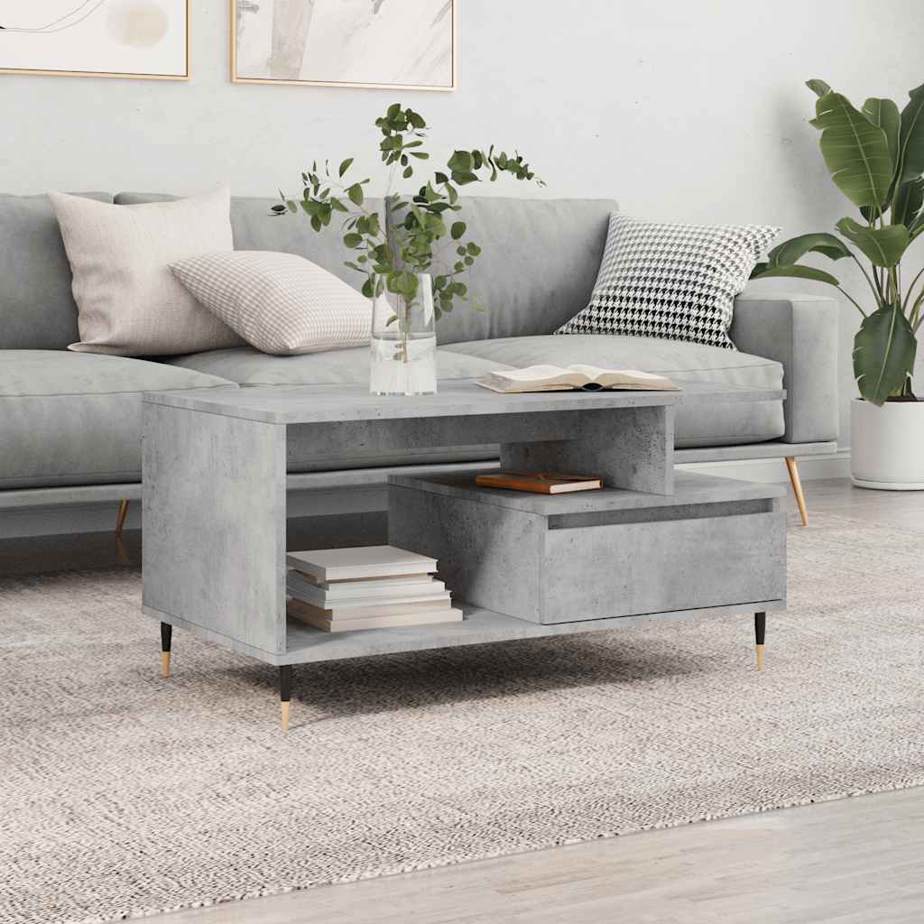 Coffee Table Engineered Wood in Concrete Grey