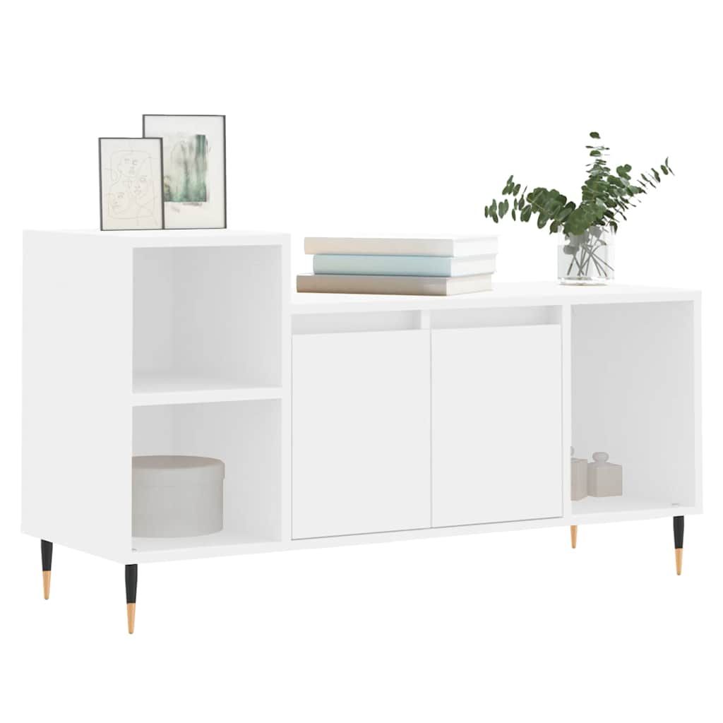 vidaXL TV Cabinet White 100x35x55 cm Engineered Wood 3