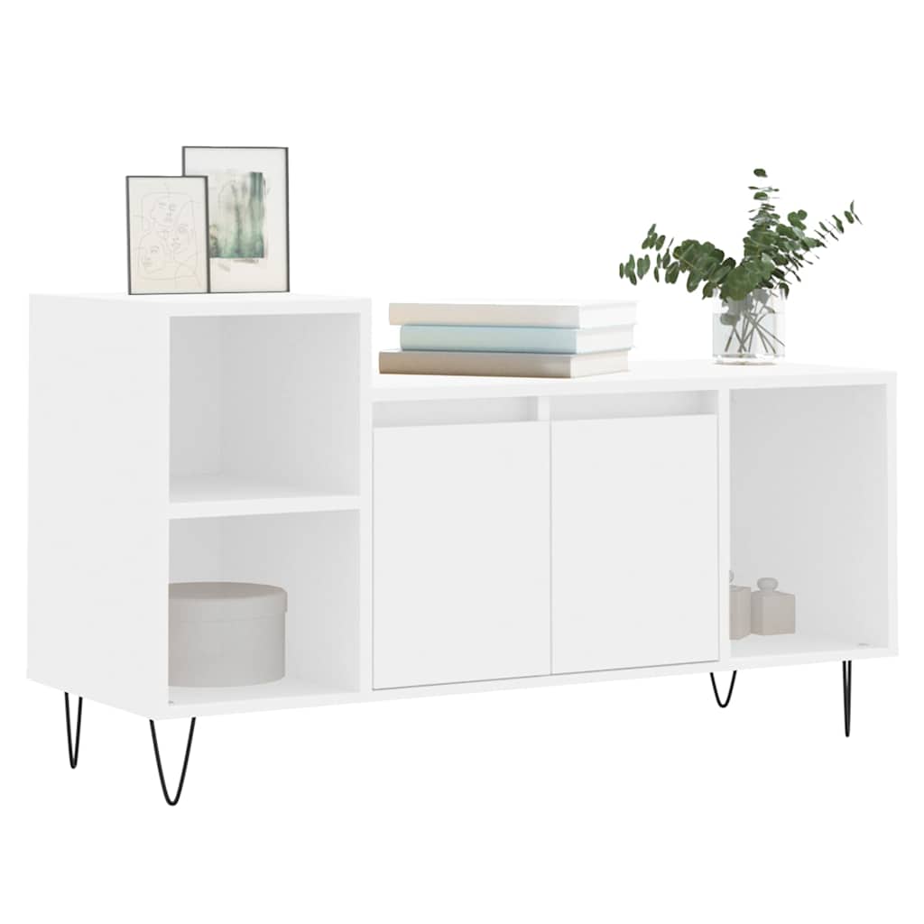 vidaXL TV Cabinet White 100x35x55 cm Engineered Wood 3