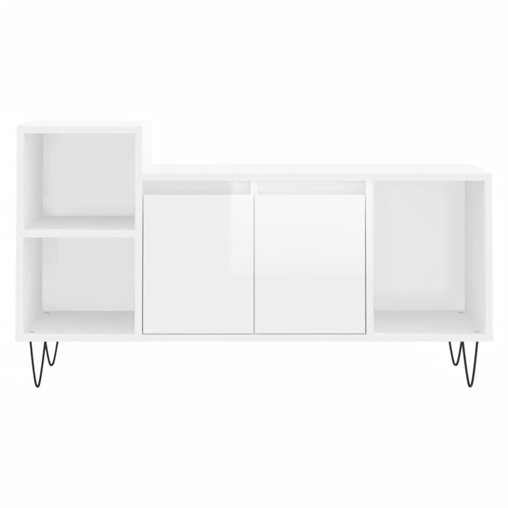 vidaXL TV Cabinet High Gloss White 100x35x55 cm Engineered Wood 5