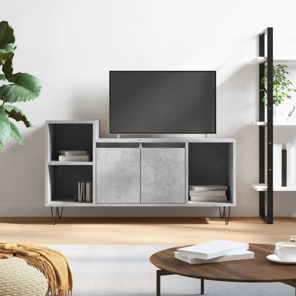 vidaXL TV Cabinet Concrete Grey 100x35x55 cm Engineered Wood 1