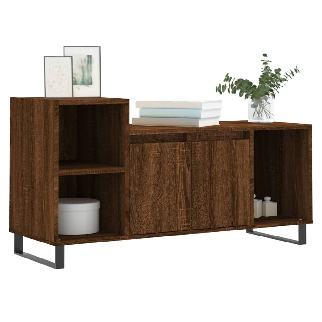 vidaXL TV Cabinet Brown Oak 100x35x55 cm Engineered Wood 3