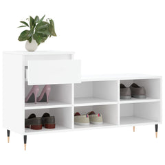 vidaXL Shoe Cabinet White 102x36x60 cm Engineered Wood 4