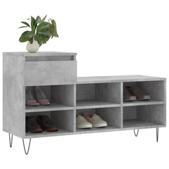 vidaXL Shoe Cabinet Concrete Grey 102x36x60 cm Engineered Wood 3