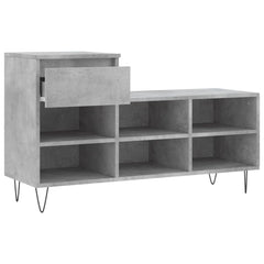 vidaXL Shoe Cabinet Concrete Grey 102x36x60 cm Engineered Wood 6