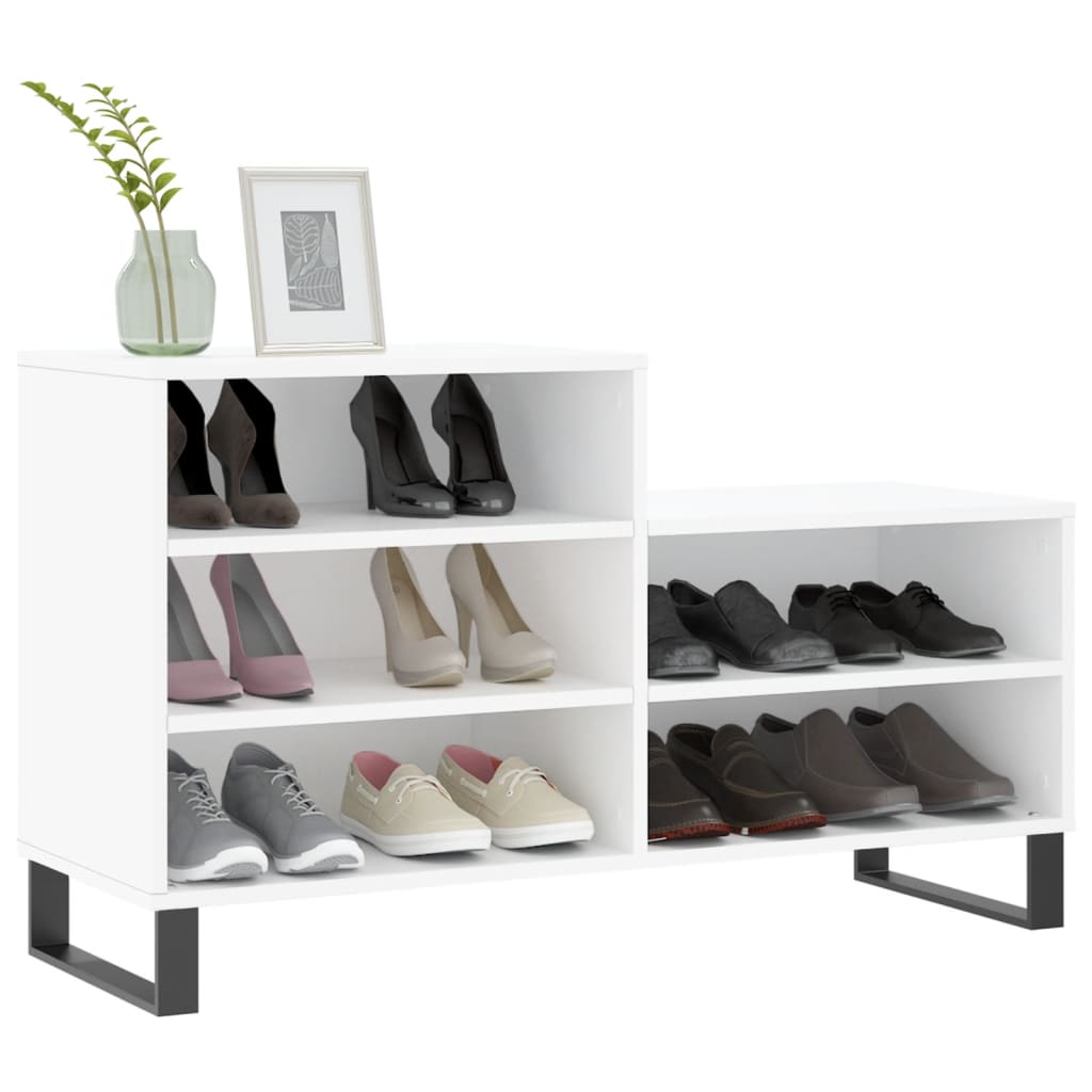vidaXL Shoe Cabinet White 102x36x60 cm Engineered Wood 3