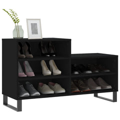 vidaXL Shoe Cabinet Black 102x36x60 cm Engineered Wood 3