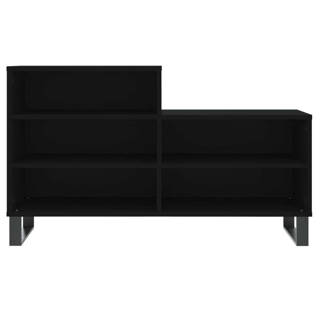 vidaXL Shoe Cabinet Black 102x36x60 cm Engineered Wood 4