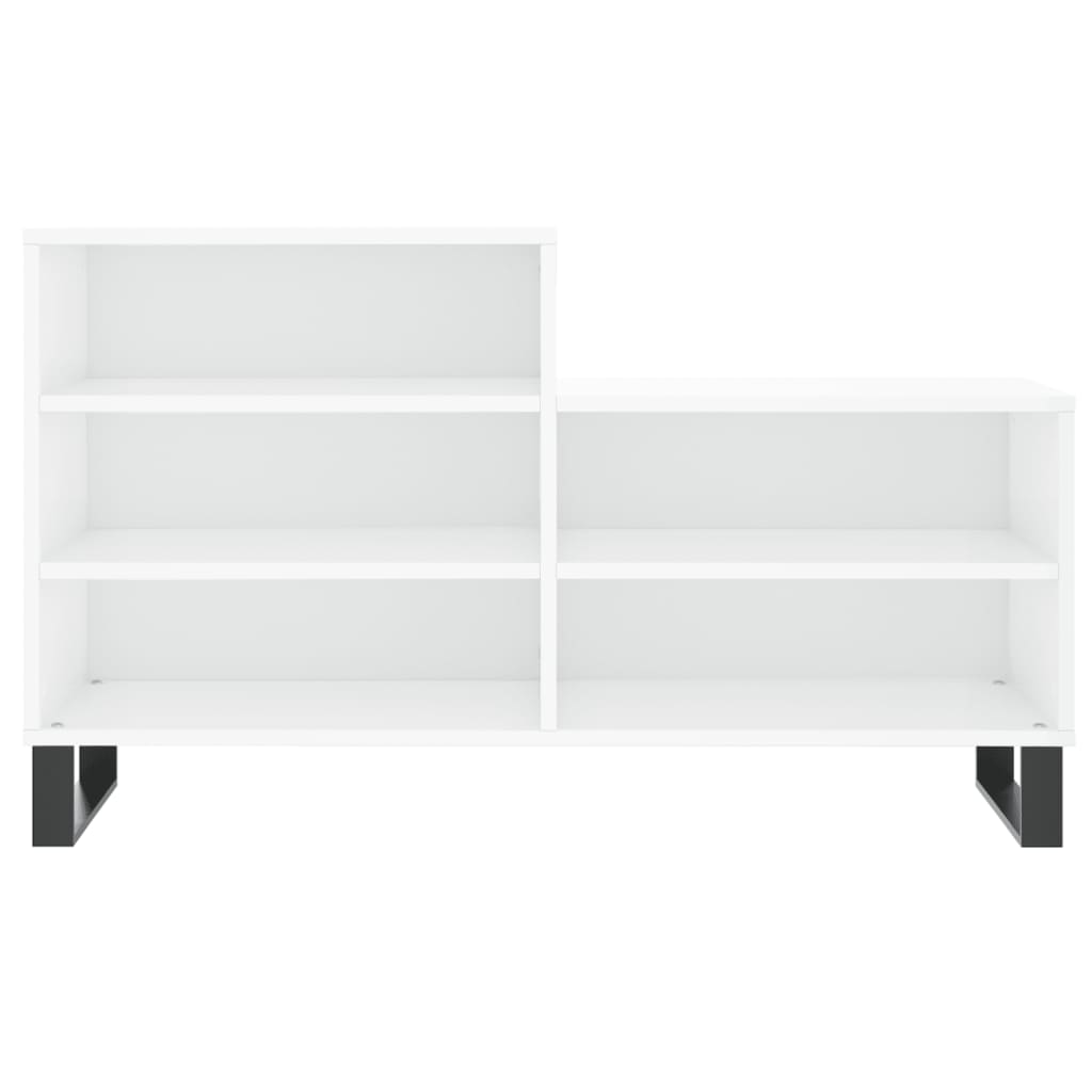 vidaXL Shoe Cabinet High Gloss White 102x36x60 cm Engineered Wood 4