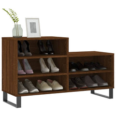 vidaXL Shoe Cabinet Brown Oak 102x36x60 cm Engineered Wood 3