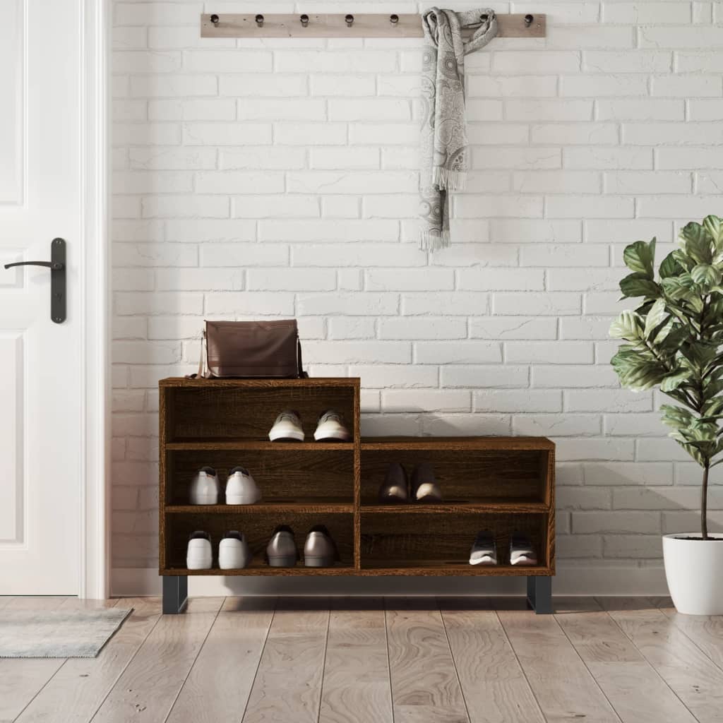 vidaXL Shoe Cabinet Brown Oak 102x36x60 cm Engineered Wood 1