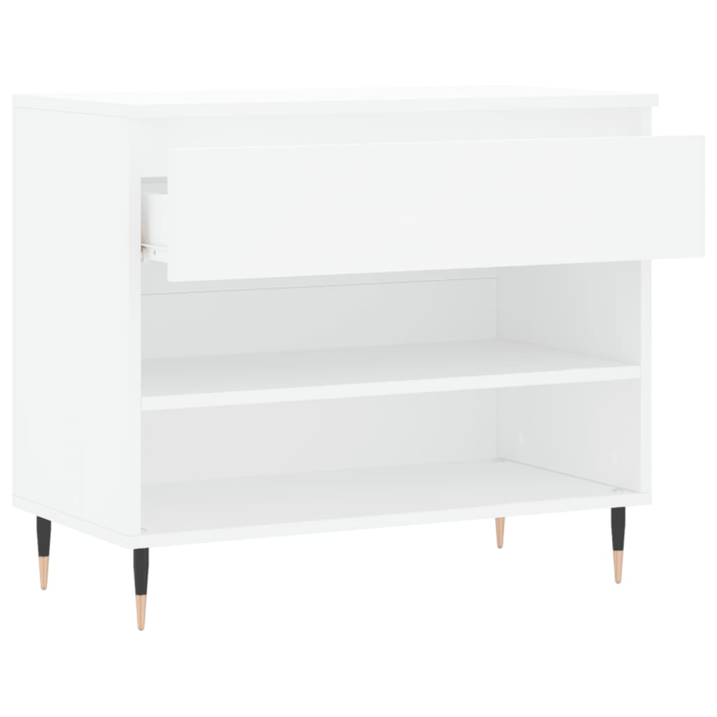 vidaXL Shoe Cabinet White 70x36x60 cm Engineered Wood 5