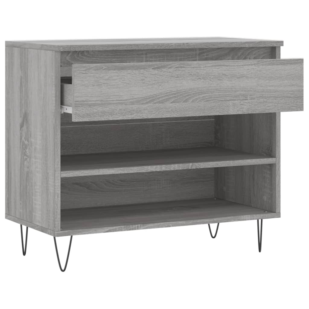 vidaXL Shoe Cabinet Grey Sonoma 70x36x60 cm Engineered Wood 6