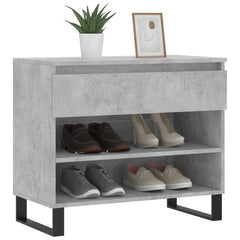 vidaXL Shoe Cabinet Concrete Grey 70x36x60 cm Engineered Wood 3