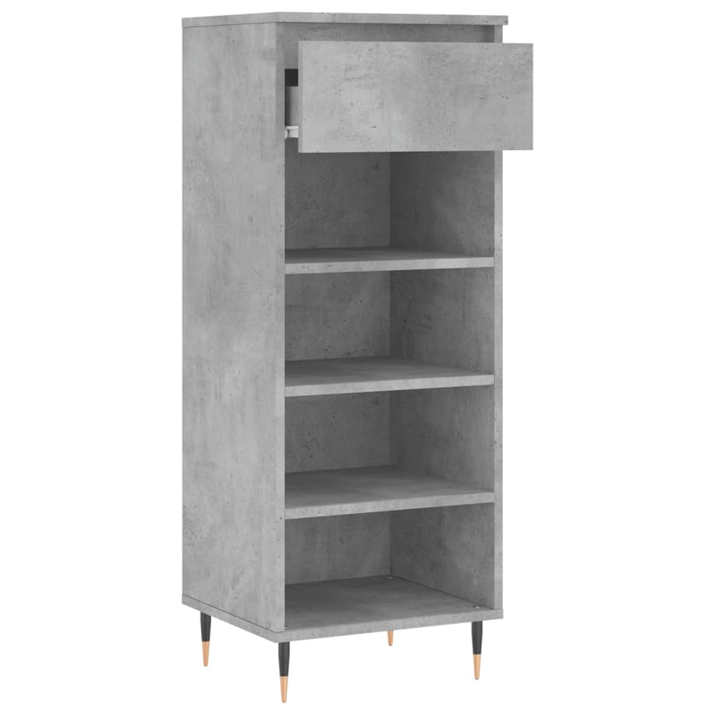 vidaXL Shoe Cabinet Concrete Grey 40x36x105 cm Engineered Wood 6