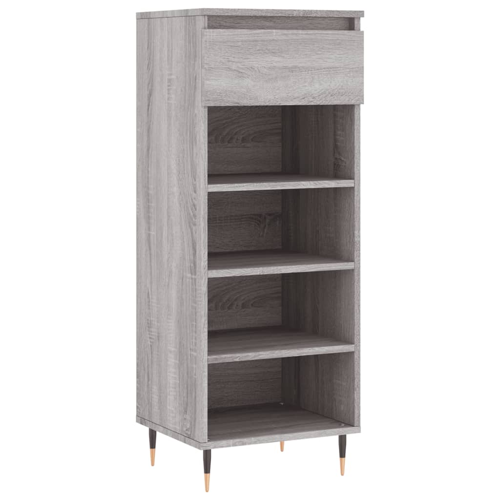 vidaXL Shoe Cabinet Grey Sonoma 40x36x105 cm Engineered Wood 2