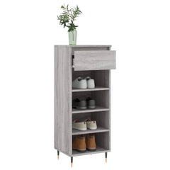 vidaXL Shoe Cabinet Grey Sonoma 40x36x105 cm Engineered Wood 4