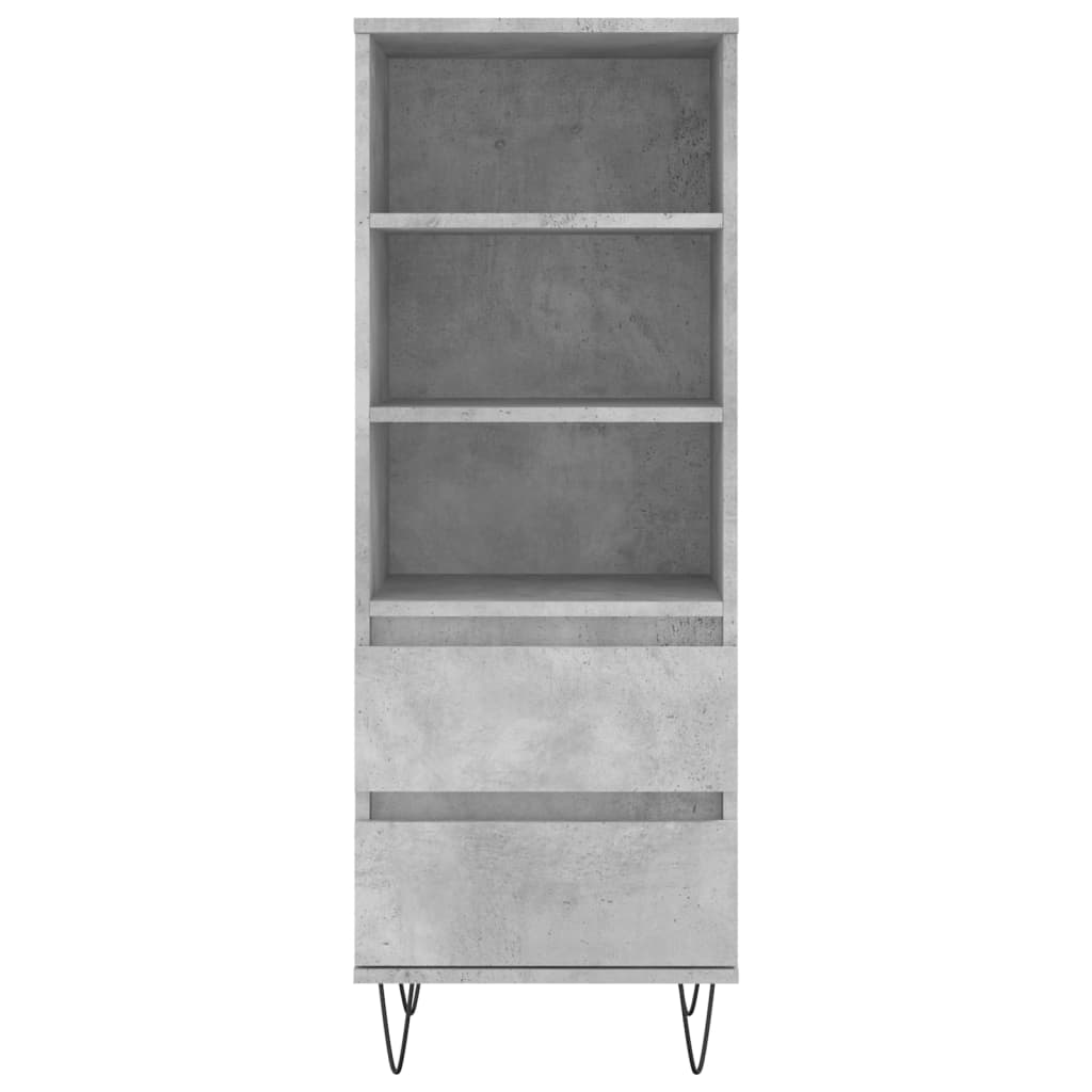 vidaXL Highboard Concrete Grey 40x36x110 cm Engineered Wood 5