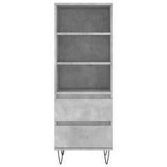 vidaXL Highboard Concrete Grey 40x36x110 cm Engineered Wood 5