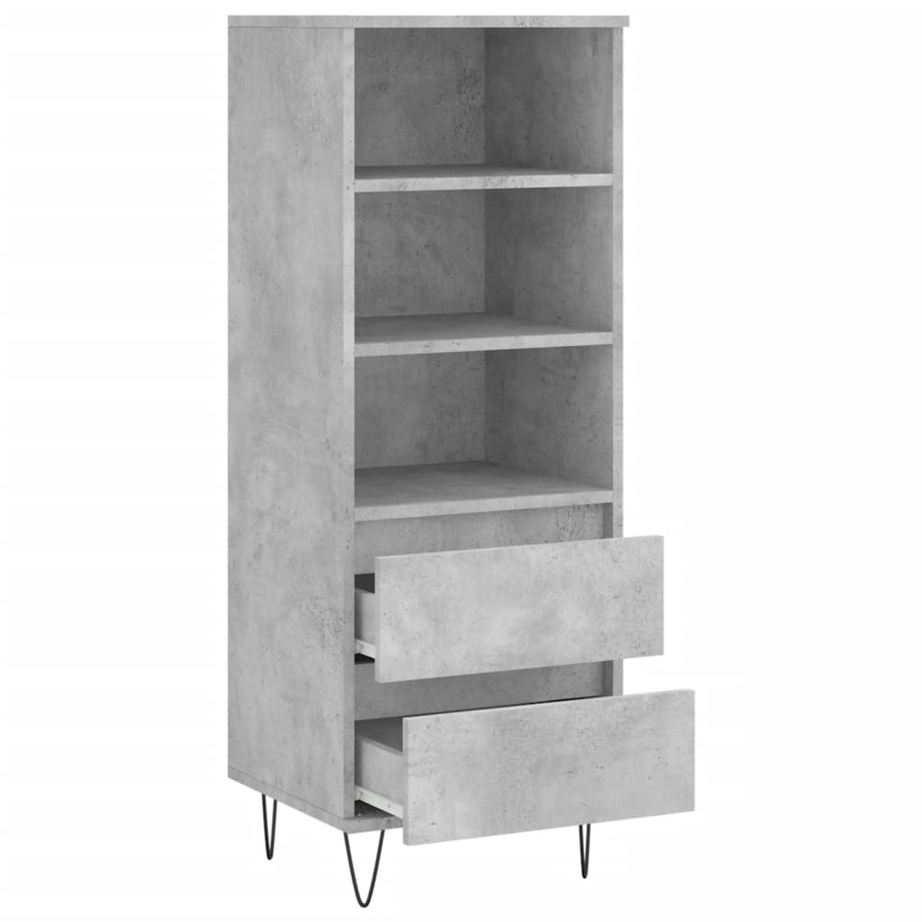vidaXL Highboard Concrete Grey 40x36x110 cm Engineered Wood 6