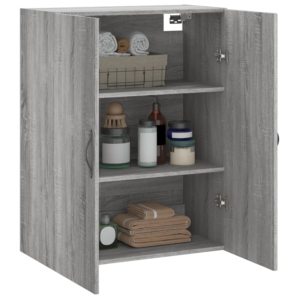 vidaXL Wall Mounted Cabinet Grey Sonoma 69.5x34x90 cm Engineered Wood 5