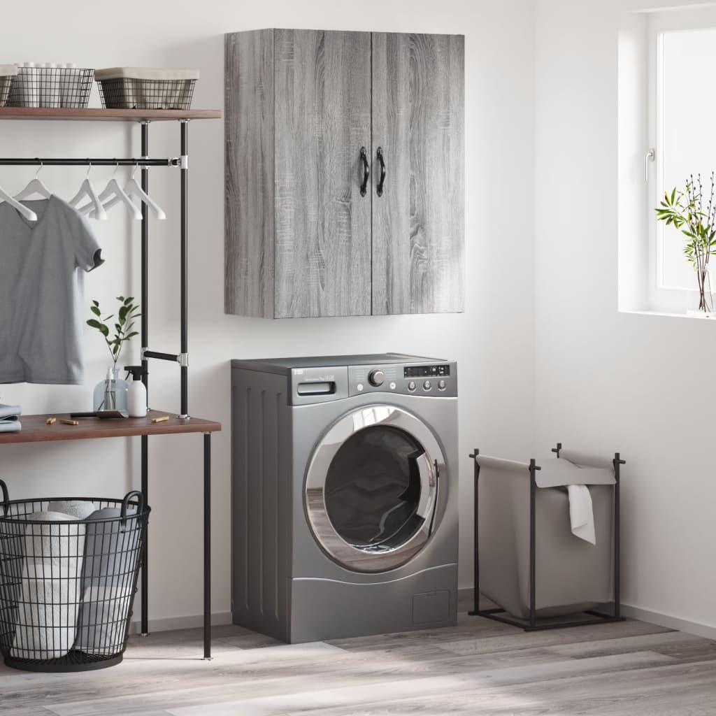 Wall Mounted Cabinet Engineered Wood in Grey Sonoma