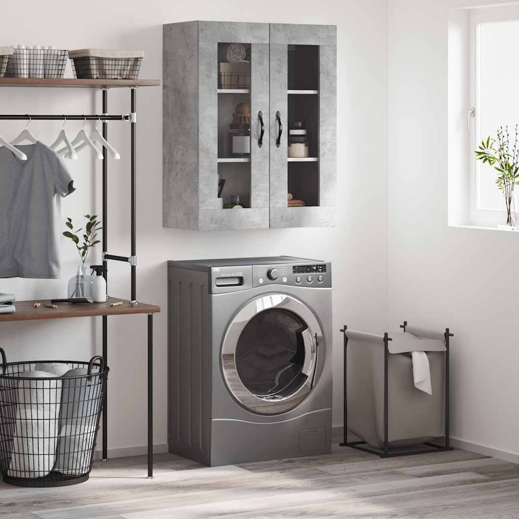 Wall Mounted Cabinet 69,5x34x90 cm Engineered Wood Concrete grey