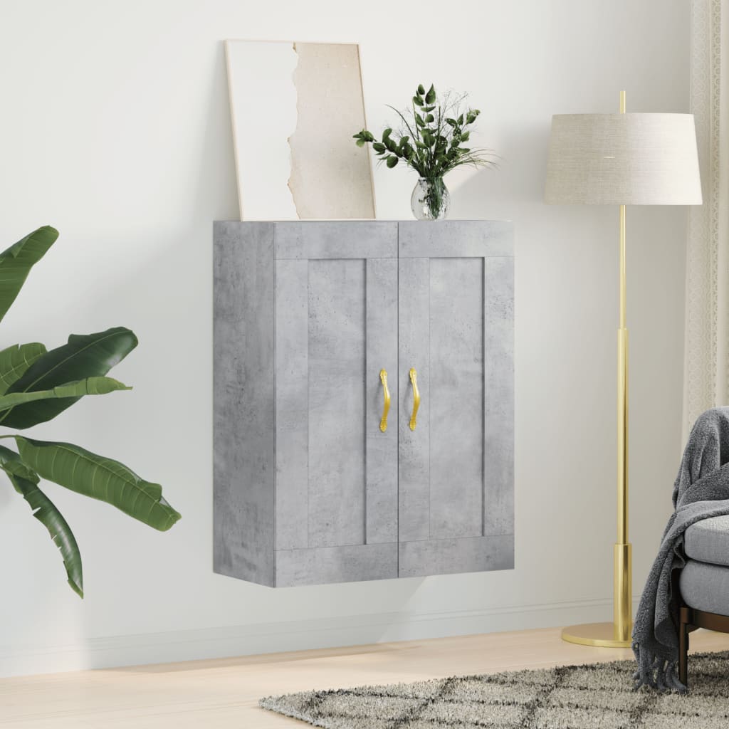 vidaXL Wall Mounted Cabinet Concrete Grey 69.5x34x90 cm Engineered Wood 3
