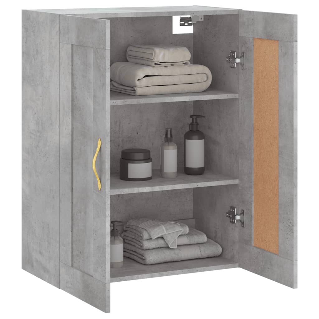 vidaXL Wall Mounted Cabinet Concrete Grey 69.5x34x90 cm Engineered Wood 5