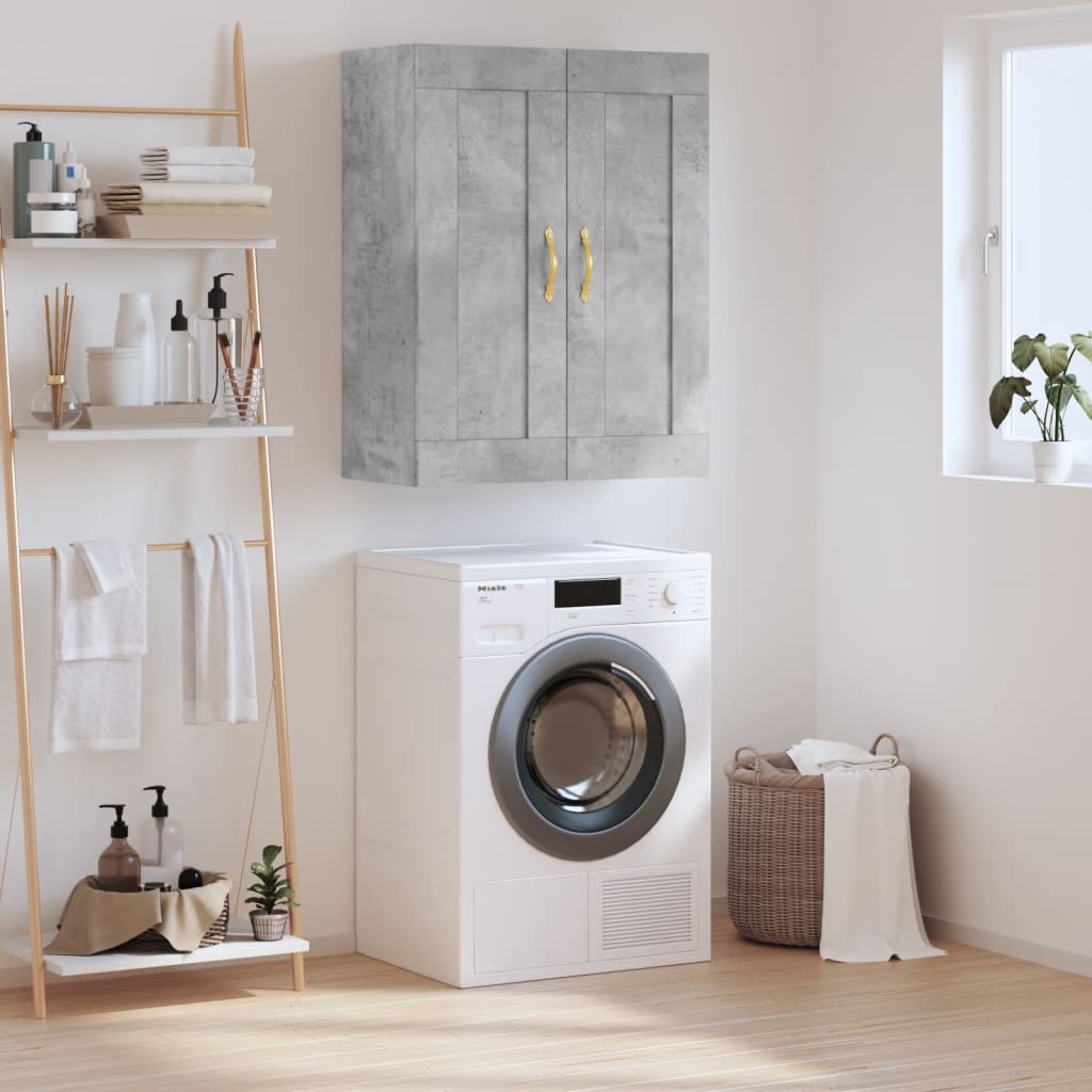 vidaXL Wall Mounted Cabinet Concrete Grey 69.5x34x90 cm Engineered Wood 1