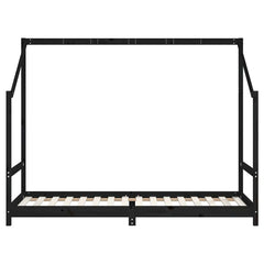 vidaXL Kids Bed Frame Black 80x200 cm Solid Wood Pine 4