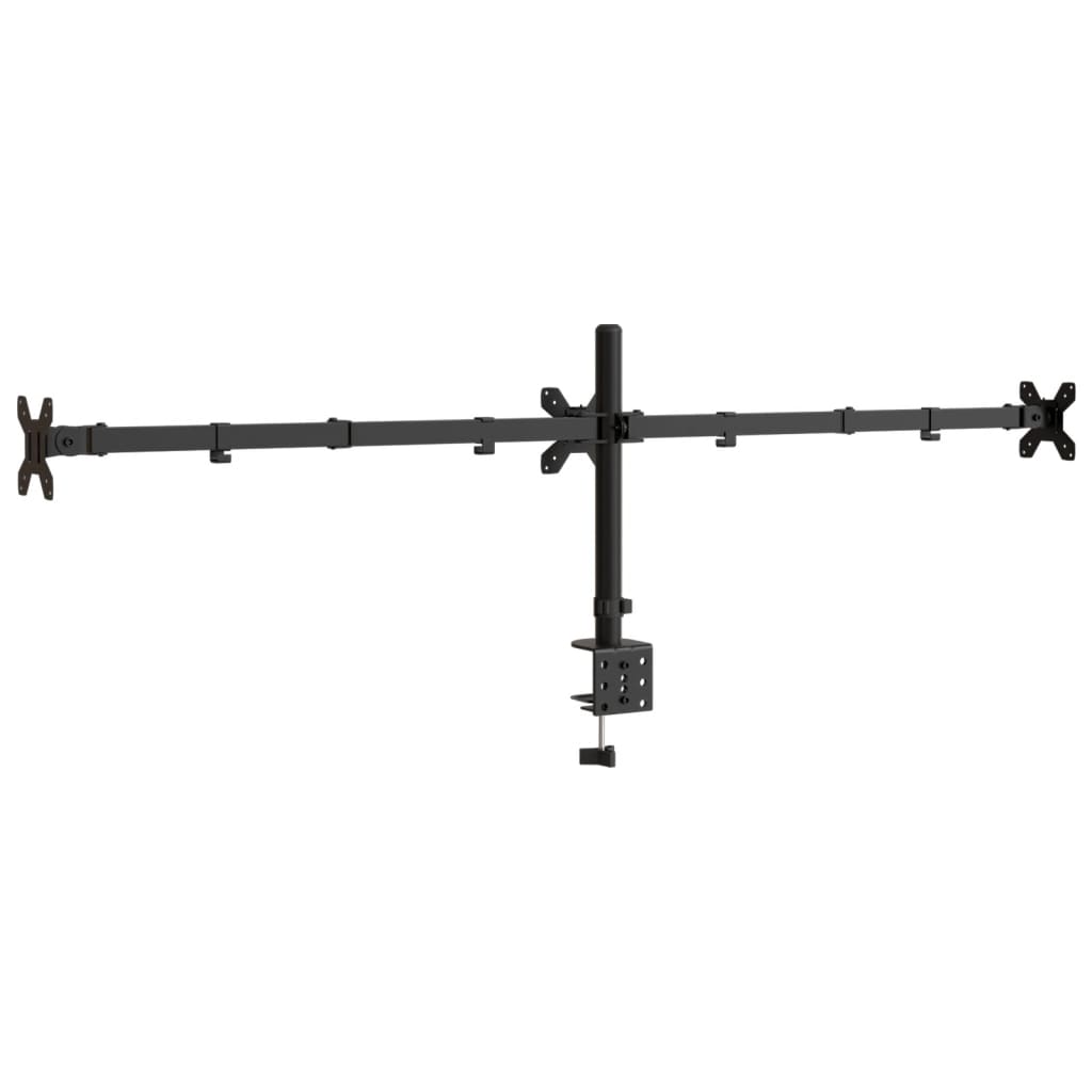 vidaXL Triple Monitor Stand Black Steel VESA 75/100 mm 6