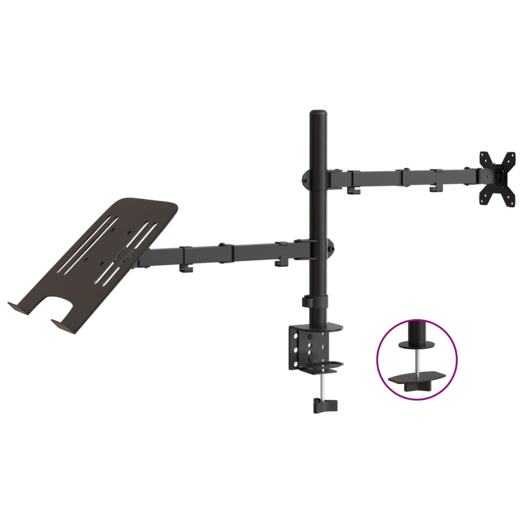 vidaXL Monitor Mount Black Steel VESA 75/100 mm 2