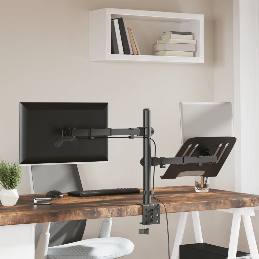 vidaXL Monitor Mount Black Steel VESA 75/100 mm 3