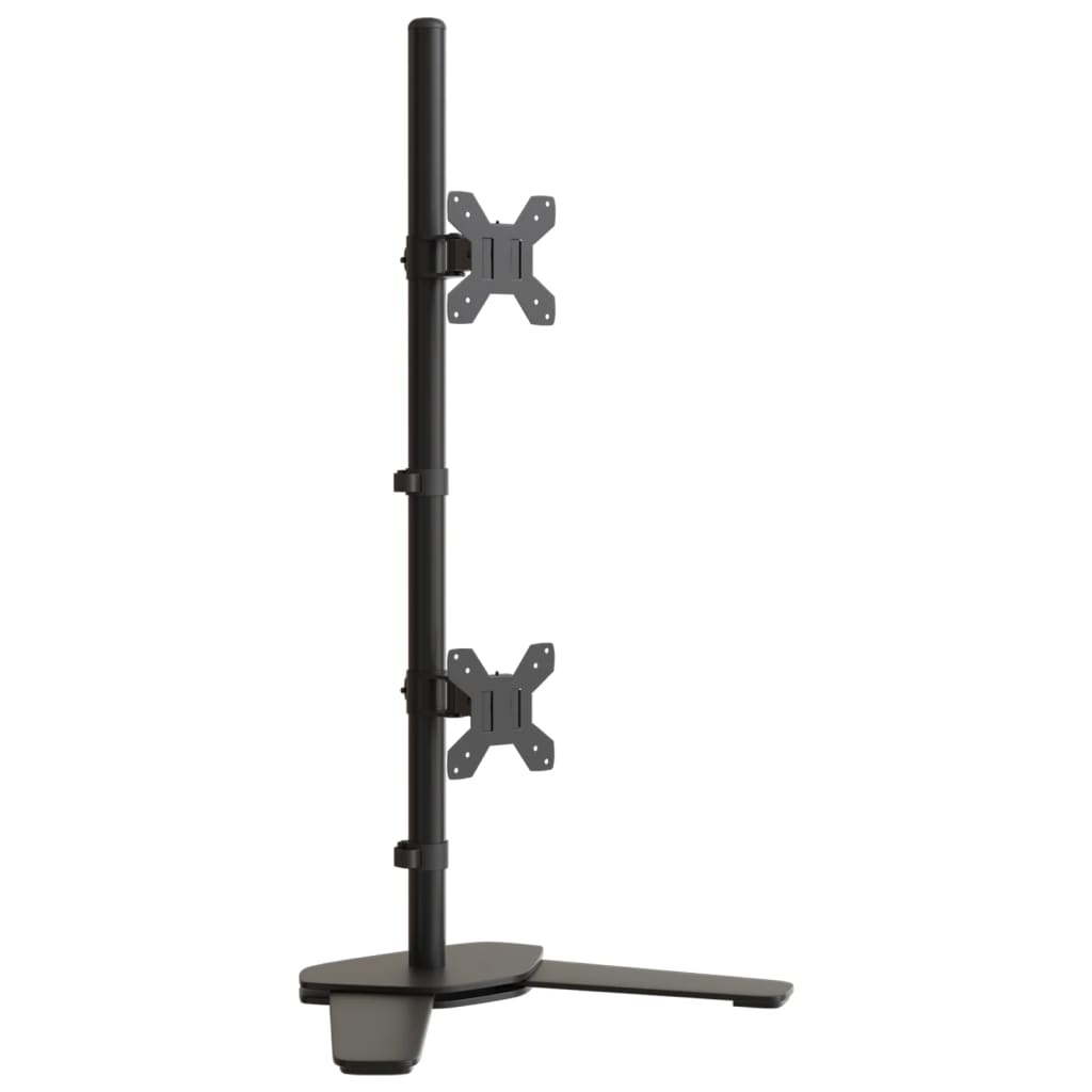 vidaXL Dual Monitor Stand Black Steel VESA 75/100 mm 2