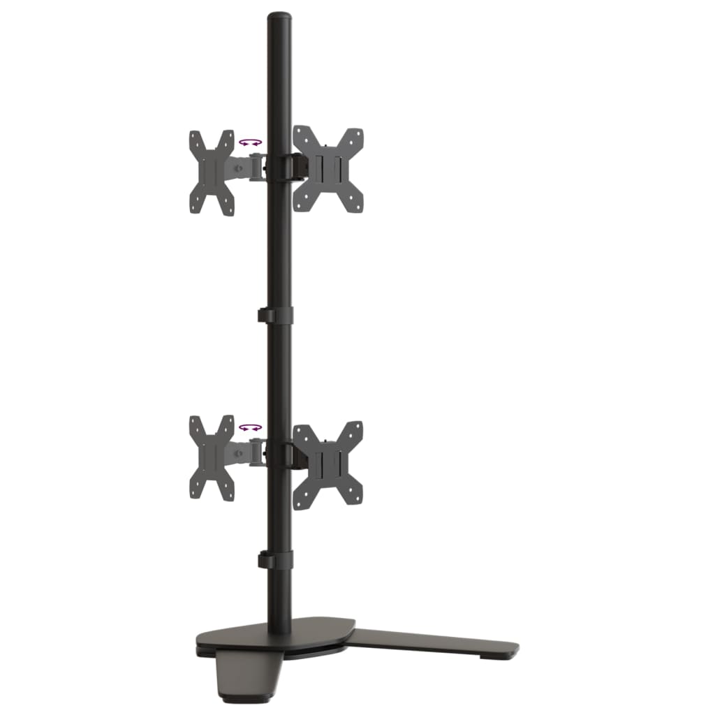vidaXL Dual Monitor Stand Black Steel VESA 75/100 mm 6