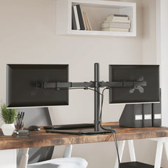 vidaXL Dual Monitor Stand Black Steel VESA 75/100 mm 3