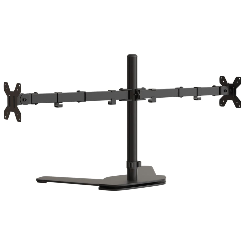 vidaXL Dual Monitor Stand Black Steel VESA 75/100 mm 6