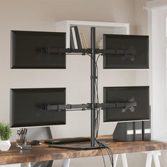vidaXL Monitor Mount Black Steel VESA 75/100 mm 3