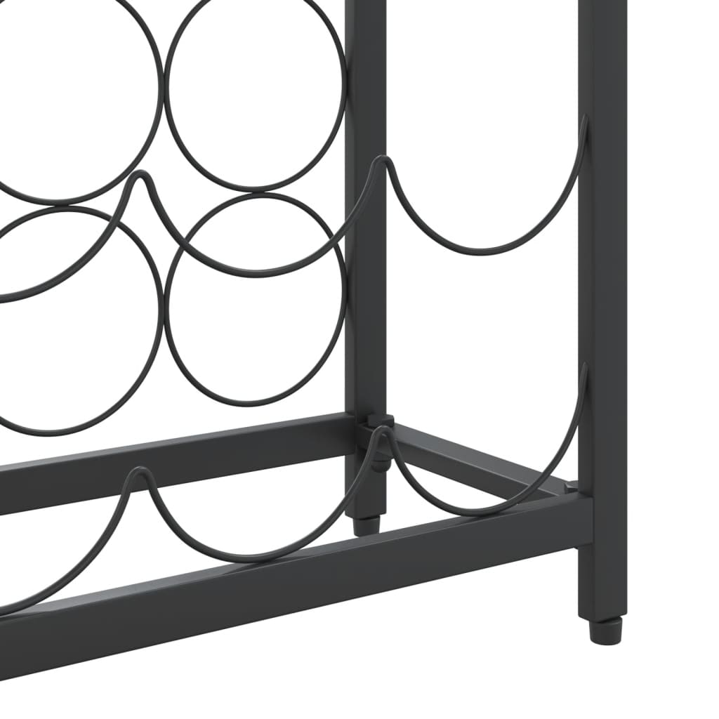 vidaXL Wine Rack for 57 Bottles Black 34x18x200 cm Wrought Iron 6