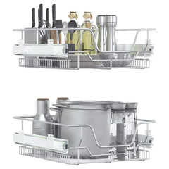 vidaXL Pull-Out Wire Baskets 2 pcs Silver 45 cm 3