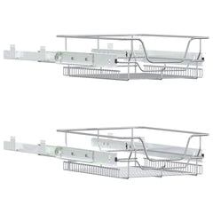 vidaXL Pull-Out Wire Baskets 2 pcs Silver 45 cm 5