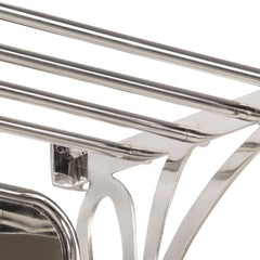 Luggage Rack with Coat Hangers & Mirror Wall Mounted Aluminium 81 cm 60 cm