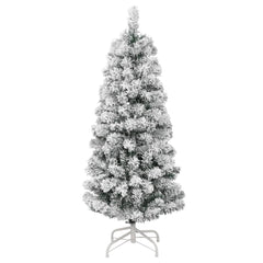 vidaXL Artificial Hinged Christmas Tree with Flocked Snow 120 cm 2