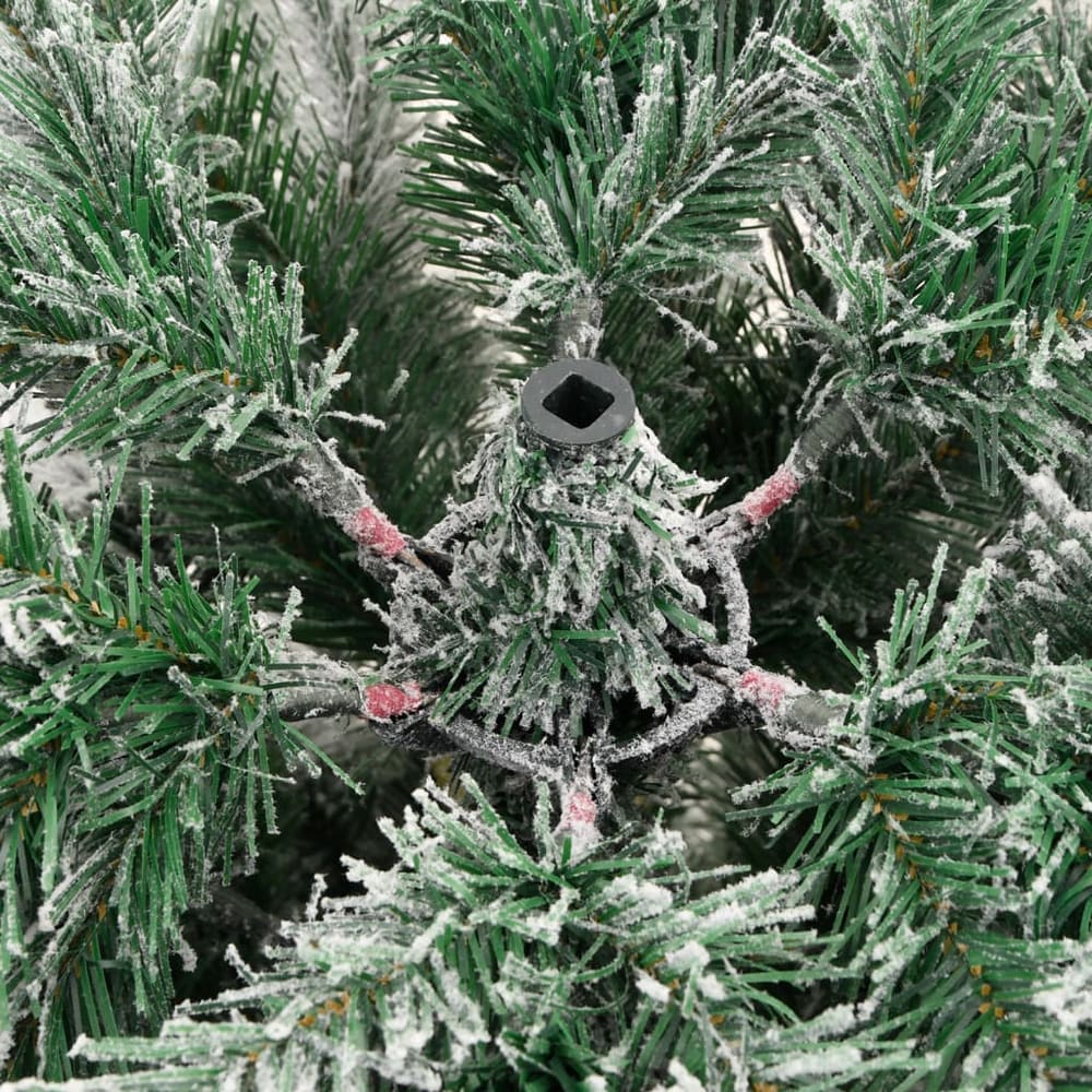 Artificial Hinged Christmas Tree Green and White 120 cm Basic