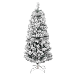 vidaXL Artificial Hinged Christmas Tree with Flocked Snow 150 cm 2