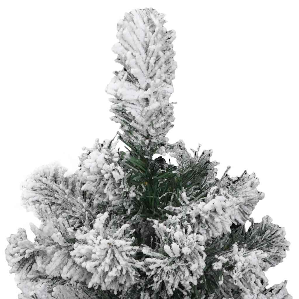 vidaXL Artificial Hinged Christmas Tree with Flocked Snow 150 cm 4
