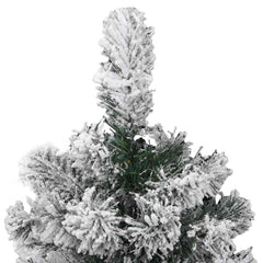 vidaXL Artificial Hinged Christmas Tree with Flocked Snow 150 cm 4